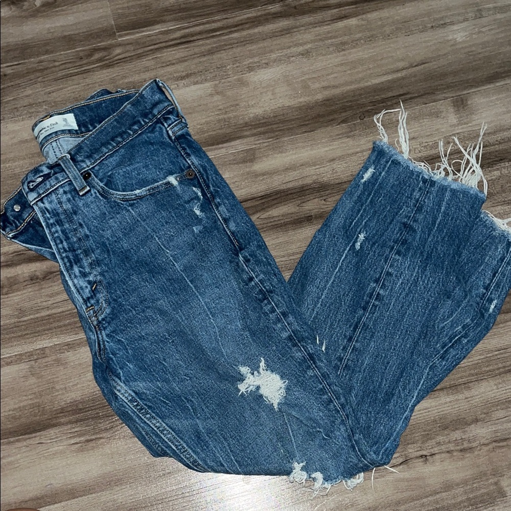 Distressed Blue Mom Jeans Abercrombie